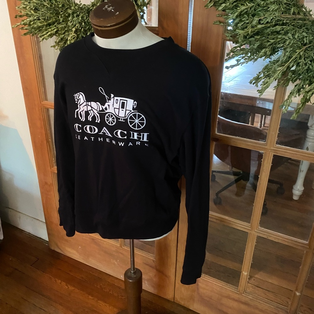 Coach Black Crewneck sweatshirt  with White Logo